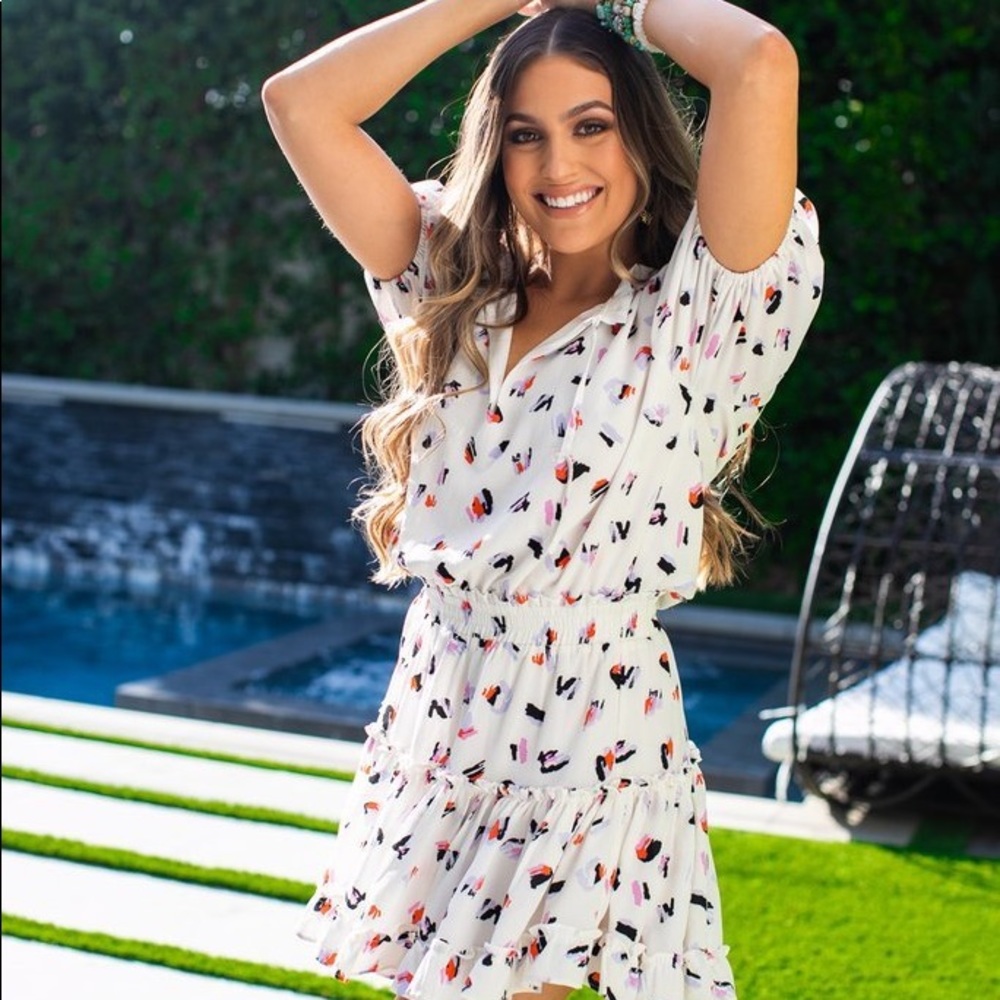 RAY RUFFLE DETAIL DRESS
